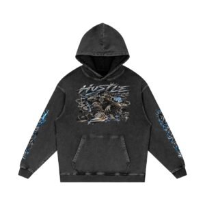 Hustle Out of This World Alien Streetwear Tee | 757 Oversized Graphic Shirt | Snow Washed Loose Cotton Hoodie