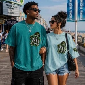 Alien University | Oversized Alien Streetwear Tee | Snow Washed Oversized Cotton T-Shirt