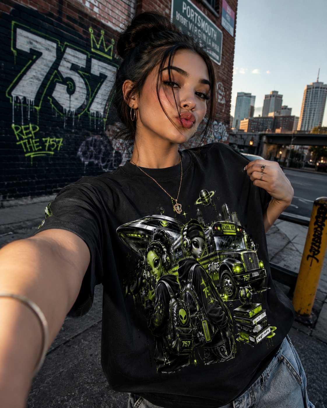 They Don’t Go Here 👽 | 757 Alien Back to School Oversized Tee | 757 Alien Collection | Hampton Roads Streetwear | Unisex Cotton T-Shirt