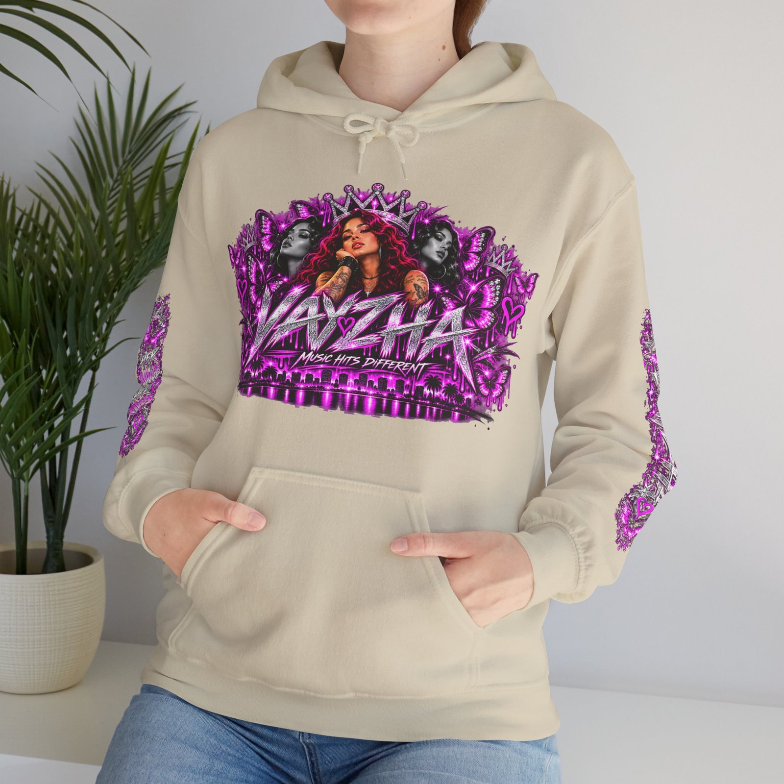 VAYZHA™ Good Music Bigger Dreams Oversized Hoodie – 350 GSM Heavyweight Fleece - Image 6