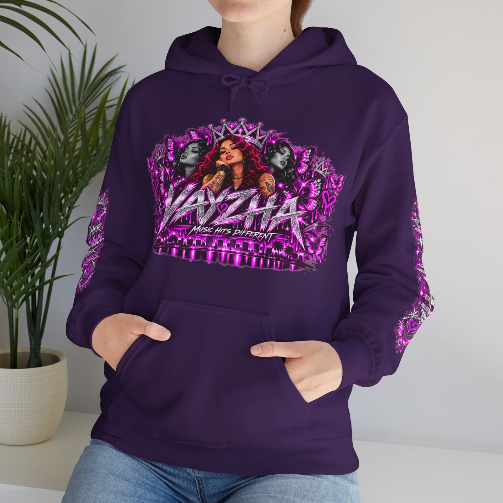 VAYZHA™ Good Music Bigger Dreams Oversized Hoodie – 350 GSM Heavyweight Fleece - Image 24