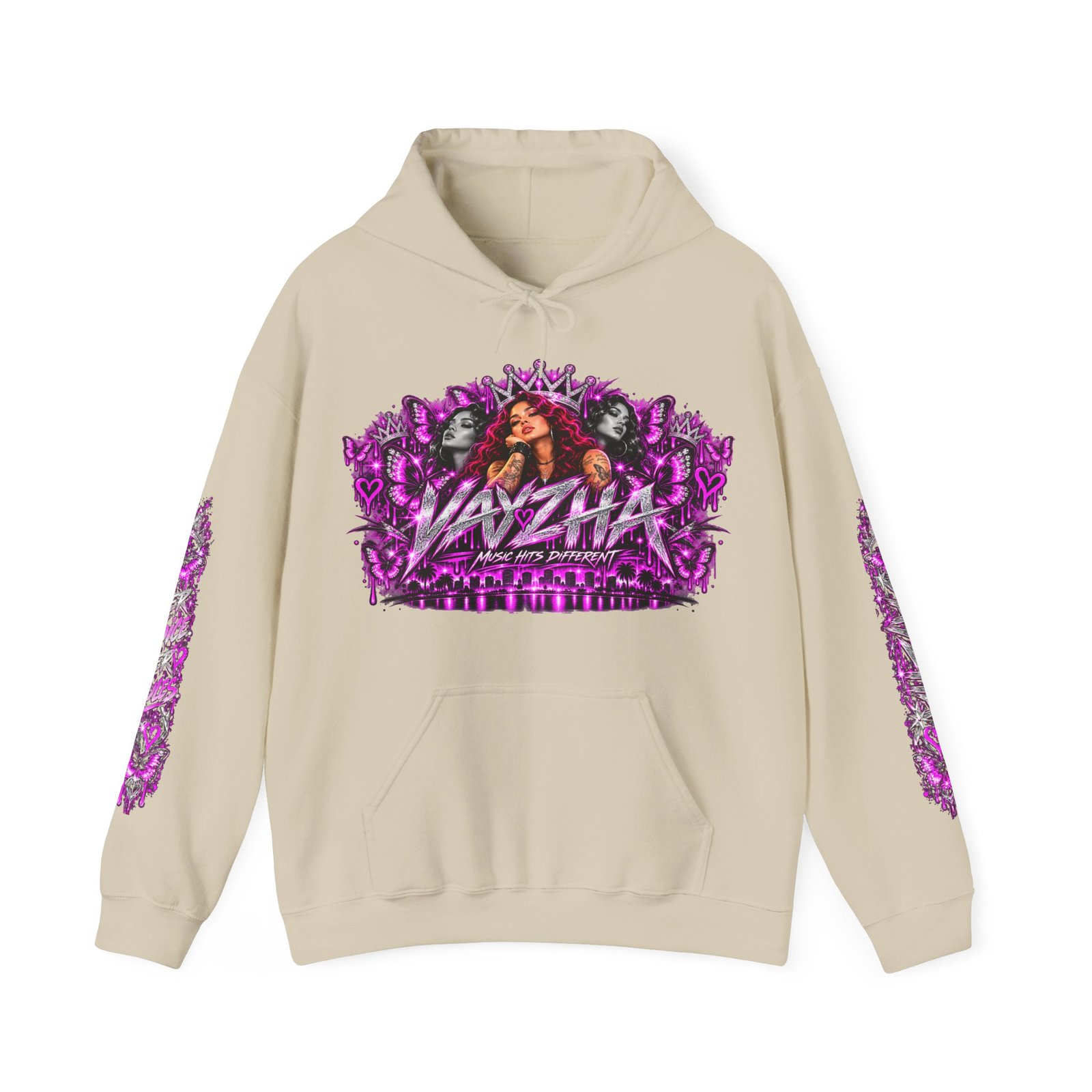 VAYZHA™ Good Music Bigger Dreams Oversized Hoodie – 350 GSM Heavyweight Fleece - Image 2