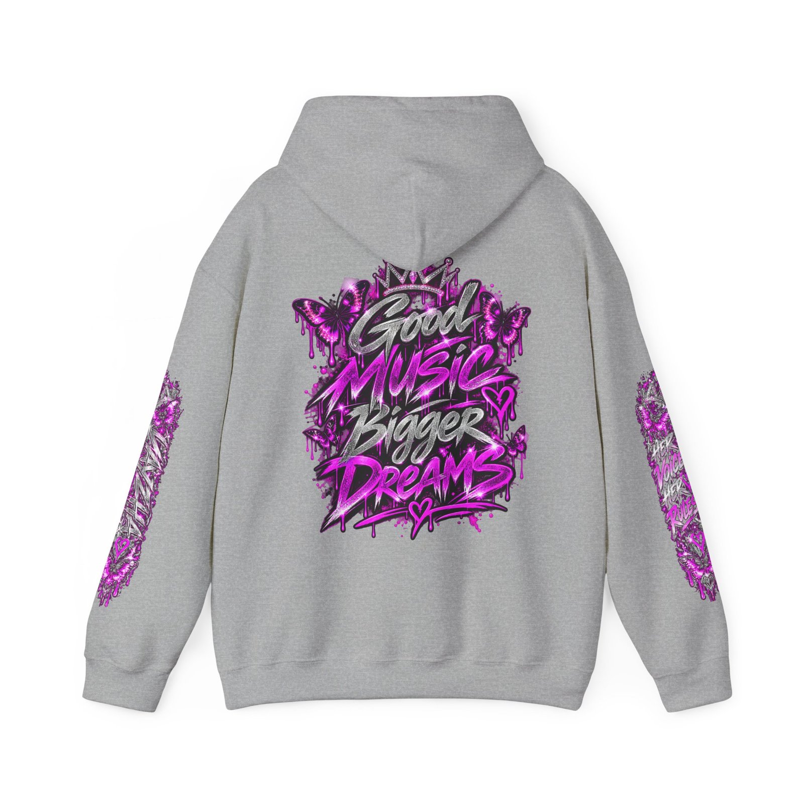 VAYZHA™ Good Music Bigger Dreams Oversized Hoodie – 350 GSM Heavyweight Fleece - Image 12