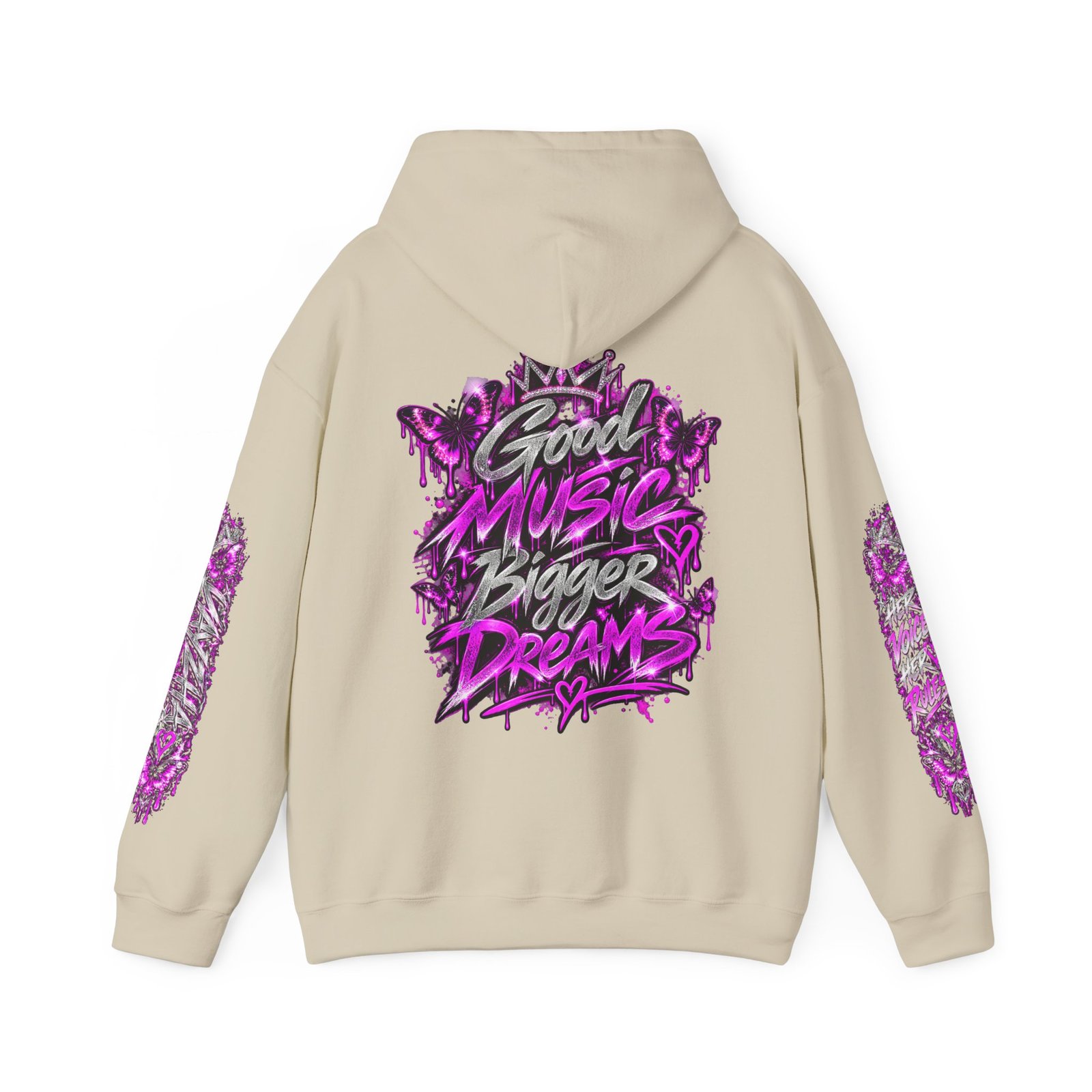VAYZHA™ Good Music Bigger Dreams Oversized Hoodie – 350 GSM Heavyweight Fleece - Image 3