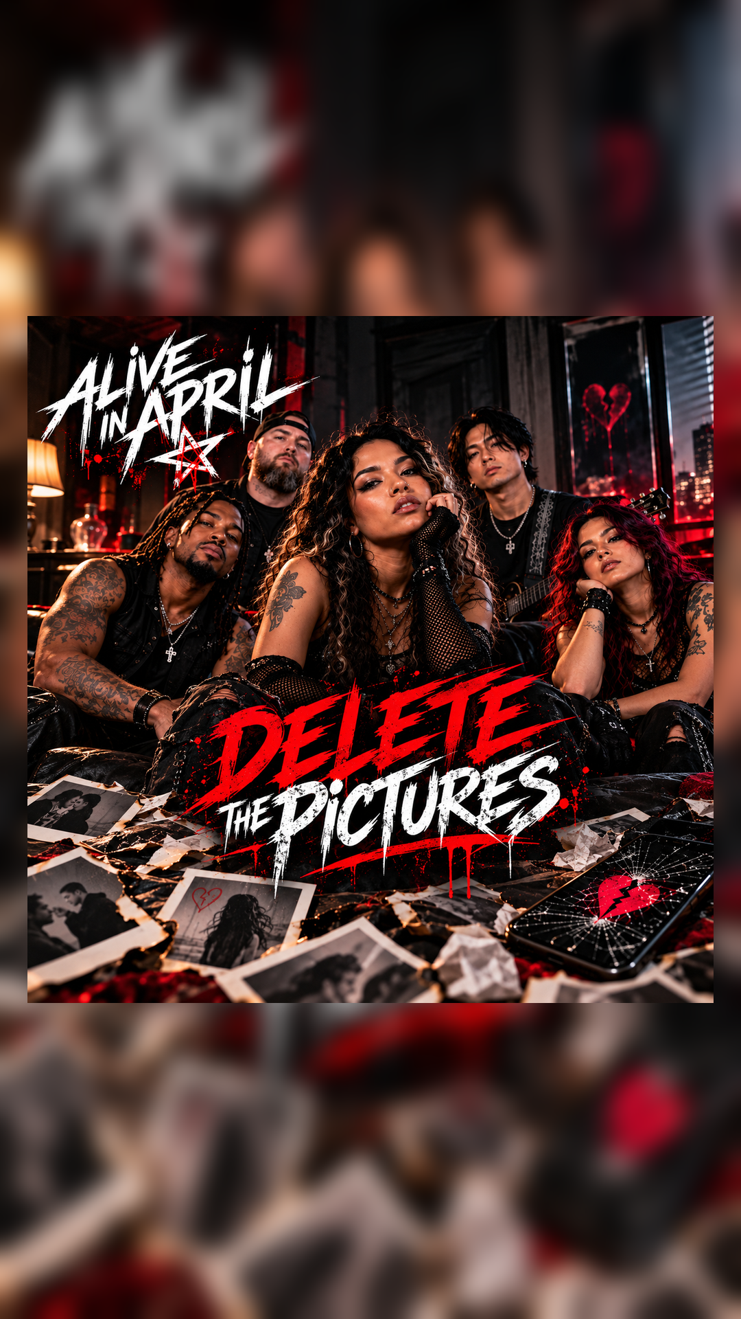 ALIVE IN APRIL — DELETE THE PICTURES official promotional artwork
